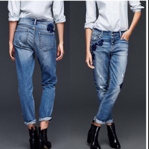 Gap Girlfriend Floral Patch Jeans